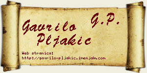 Gavrilo Pljakić vizit kartica